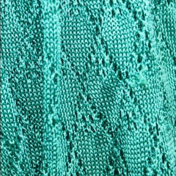Bebe turquoise blue Ruffled Halter Tier Dress Jersey Medium - Picture 10 of 13
